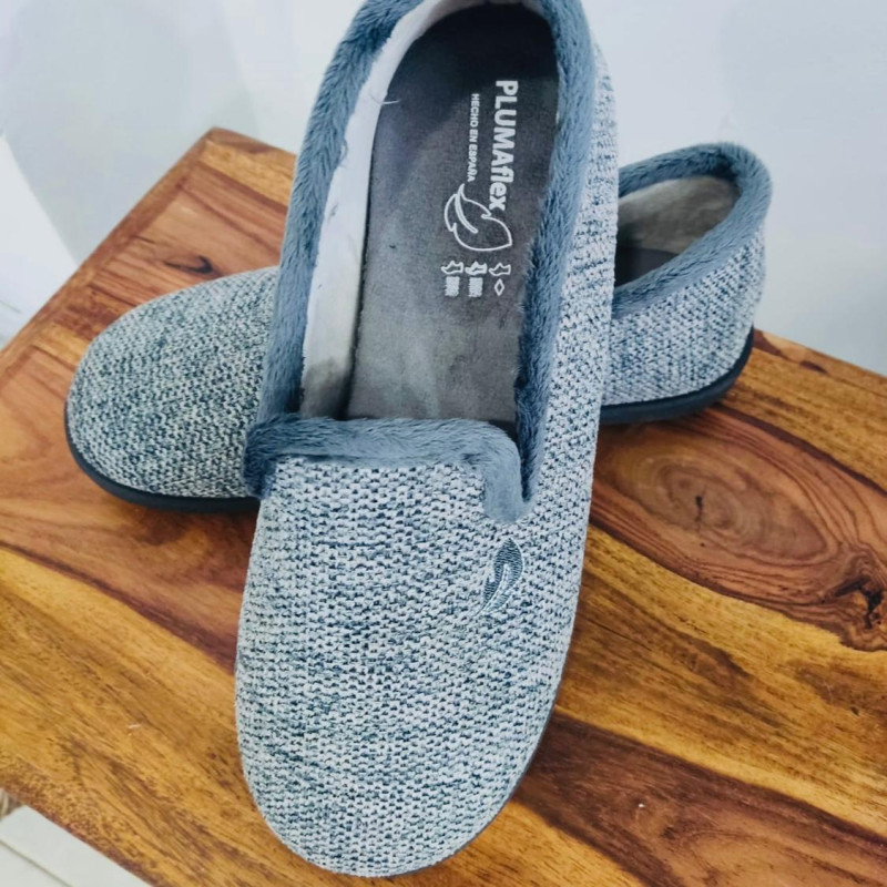 Zapatilla de casa BERNA - cerrada Plumaflex azul