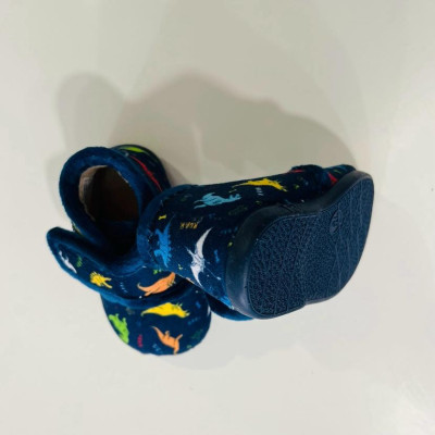 Zapatilla de casa bota y velcro - DINOS - azul marino