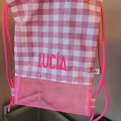 Mochila MESH + VICHY MINI - rosa flúor