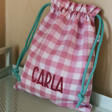 Bolsa de merienda - MARVE vichy rosa