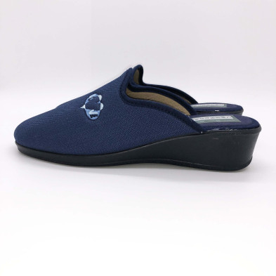 Zapatilla de casa descalza - cuña - azul marino