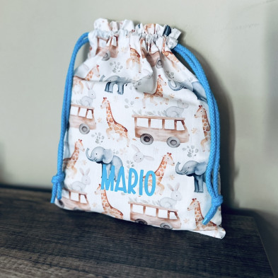 Bolsa de merienda - SELVA azul - personalizable