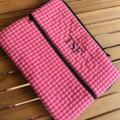 Funda MARVE para portátil 13"- 14"- 15,6" -17" - vichy rosa/rojo personalizable