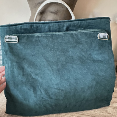 Bolso de mano NALA - verde botella - personalizable