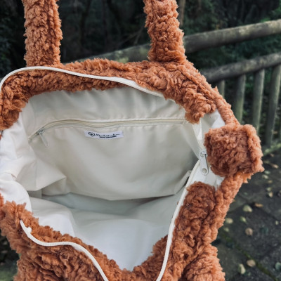 Bolso TEDDY - borreguillo camel - personalizable