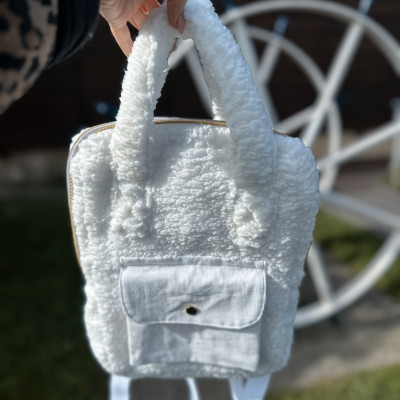 Mochila Teddy blanca - personalizable