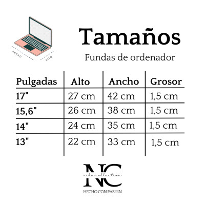 Funda MARVE para portátil 13"- 14"- 15,6" -17" - personalizable