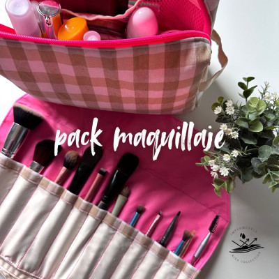 Pack estuche y neceser maquillaje personalizable - vichy beig + impermeable