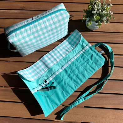 Estuche para brochas personalizable - vichy menta + impermeable