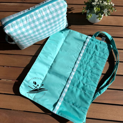 Estuche para brochas personalizable - vichy menta + impermeable