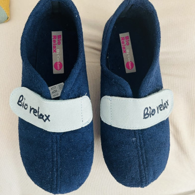 Zapatilla de casa  MITIC cerrada velcro Biorelax - rizo marino