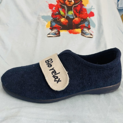 Zapatilla de casa  MITIC cerrada velcro Biorelax - rizo marino