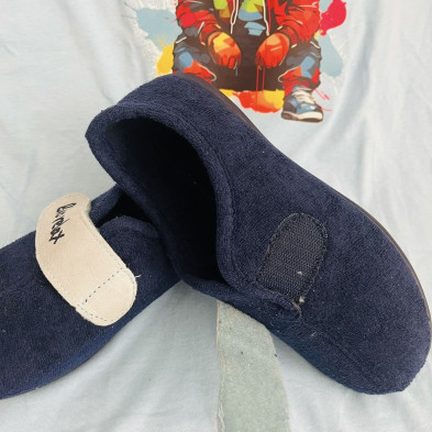 Zapatilla de casa  MITIC cerrada velcro Biorelax - rizo marino