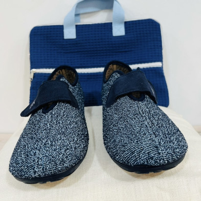 Zapatilla de casa MORLEM cerrada - BioRelax bicolor azul