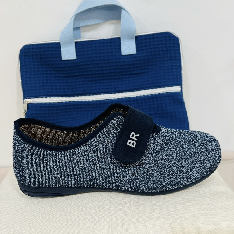 Zapatilla de casa MORLEM cerrada - BioRelax bicolor azul