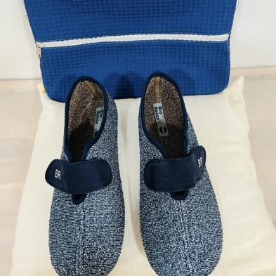 Zapatilla de casa MORLEM cerrada - BioRelax bicolor azul