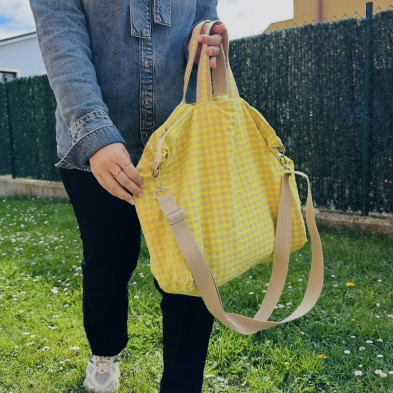 Totebag bandolera MARVE - amarillo fluor - personalizable