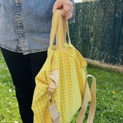Totebag bandolera MARVE - amarillo fluor - personalizable