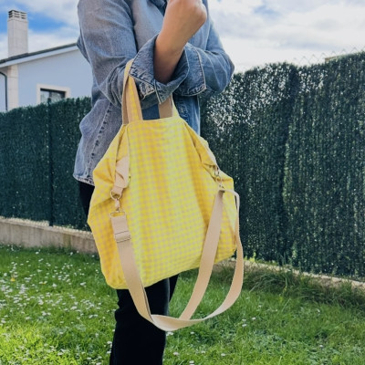 Totebag bandolera MARVE - amarillo fluor - personalizable