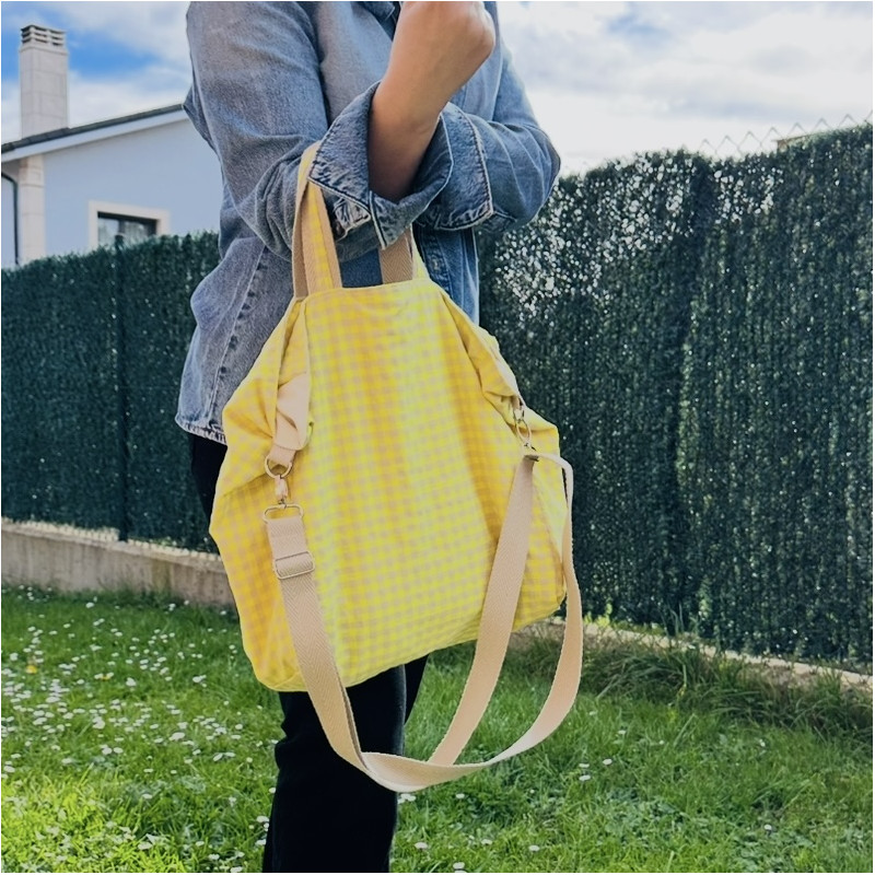 Totebag bandolera MARVE - amarillo fluor - personalizable