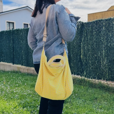 Totebag bandolera MARVE - amarillo fluor - personalizable