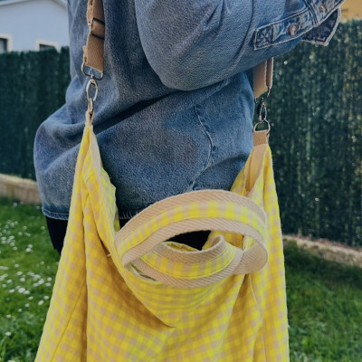 Totebag bandolera MARVE - amarillo fluor - personalizable