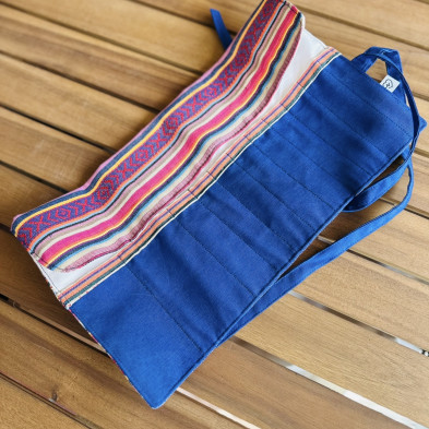 Estuche para brochas ACAYA personalizable - rayas multicolor + impermeable