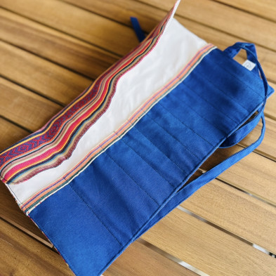 Estuche para brochas ACAYA personalizable - rayas multicolor + impermeable
