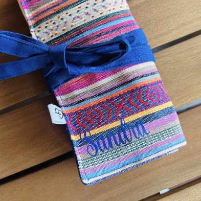 Estuche para brochas ACAYA personalizable - rayas multicolor + impermeable