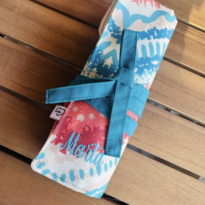 Estuche para brochas SAHARA personalizable - rayas multicolor + impermeable