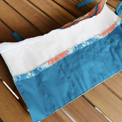 Estuche para brochas SAHARA personalizable - rayas multicolor + impermeable