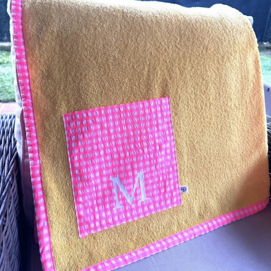 Toalla de playa - MARVE amarillo + rosa fluor