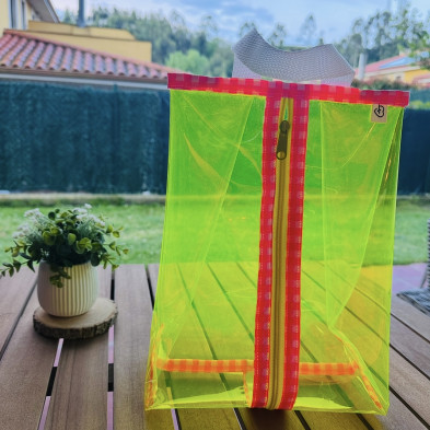 Neceser XL PVC amarillo flúor - MARVE vichy rosa fluor