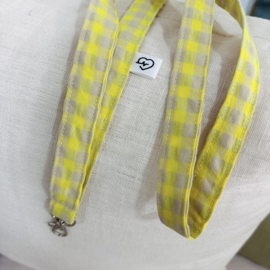 Cuelga móvil MARVE vichy amarillo fluor - personalizable