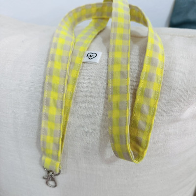 Cuelga móvil MARVE vichy amarillo fluor - personalizable