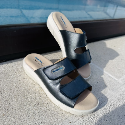 Sandalia ROMA - abierta con velcro - marino