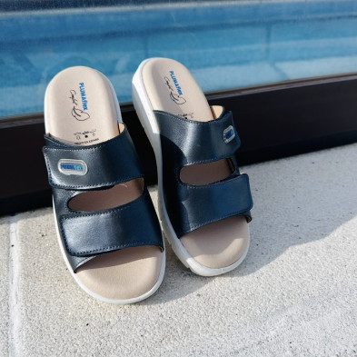 Sandalia ROMA - abierta con velcro - marino