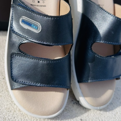 Sandalia ROMA - abierta con velcro - marino