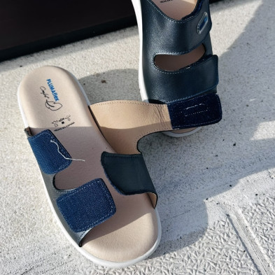 Sandalia ROMA - abierta con velcro - marino