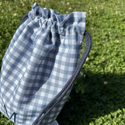 Bolsa de merienda impermeable - MARVE vichy azul - personalizable