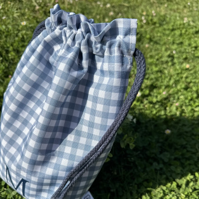 Bolsa de merienda impermeable - MARVE vichy azul - personalizable