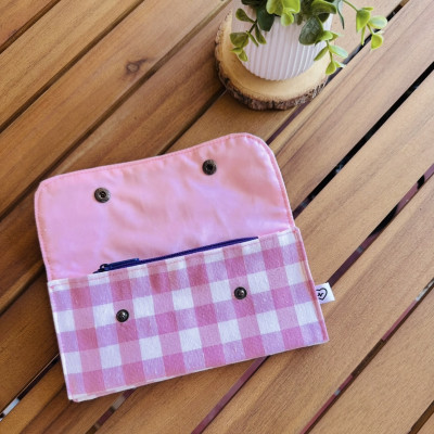 Cartera MARVE vichy rosa - personalizable