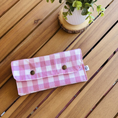 Cartera MARVE vichy rosa - personalizable