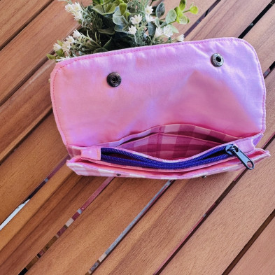 Cartera MARVE vichy rosa - personalizable