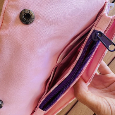 Cartera MARVE vichy rosa - personalizable