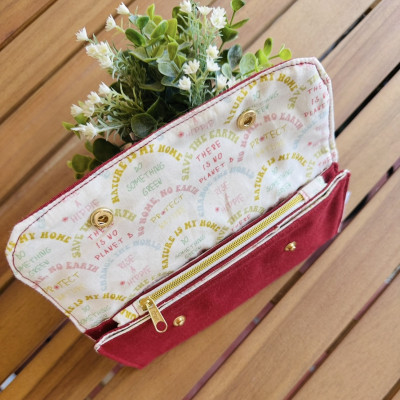 Monedero con billetero NATURE burdeos - personalizable