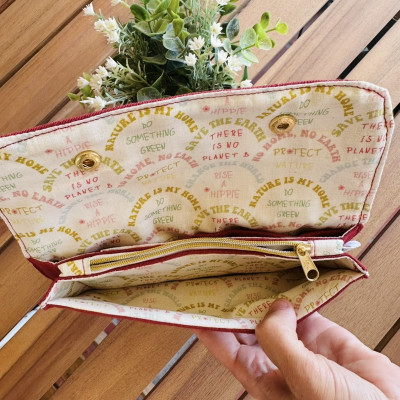 Monedero con billetero NATURE burdeos - personalizable