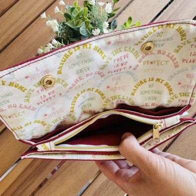 Monedero con billetero NATURE burdeos - personalizable