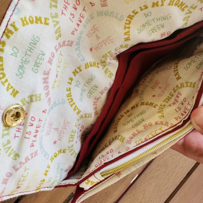 Monedero con billetero NATURE burdeos - personalizable