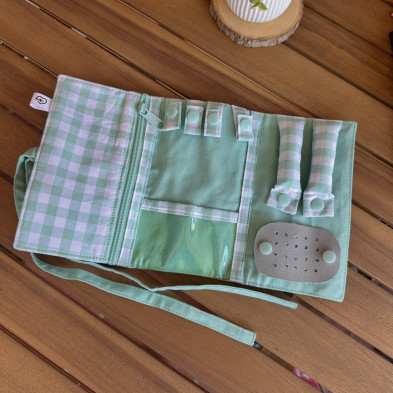 Joyero de viaje MARVE - personalizable - vichy menta